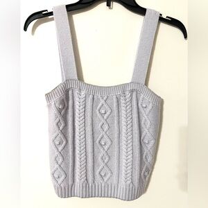 Zara Light Lavender Gray Knit Sweater Tank Top
